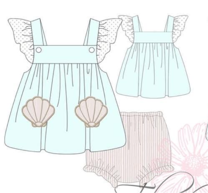 Shells - Girl Diaper Set