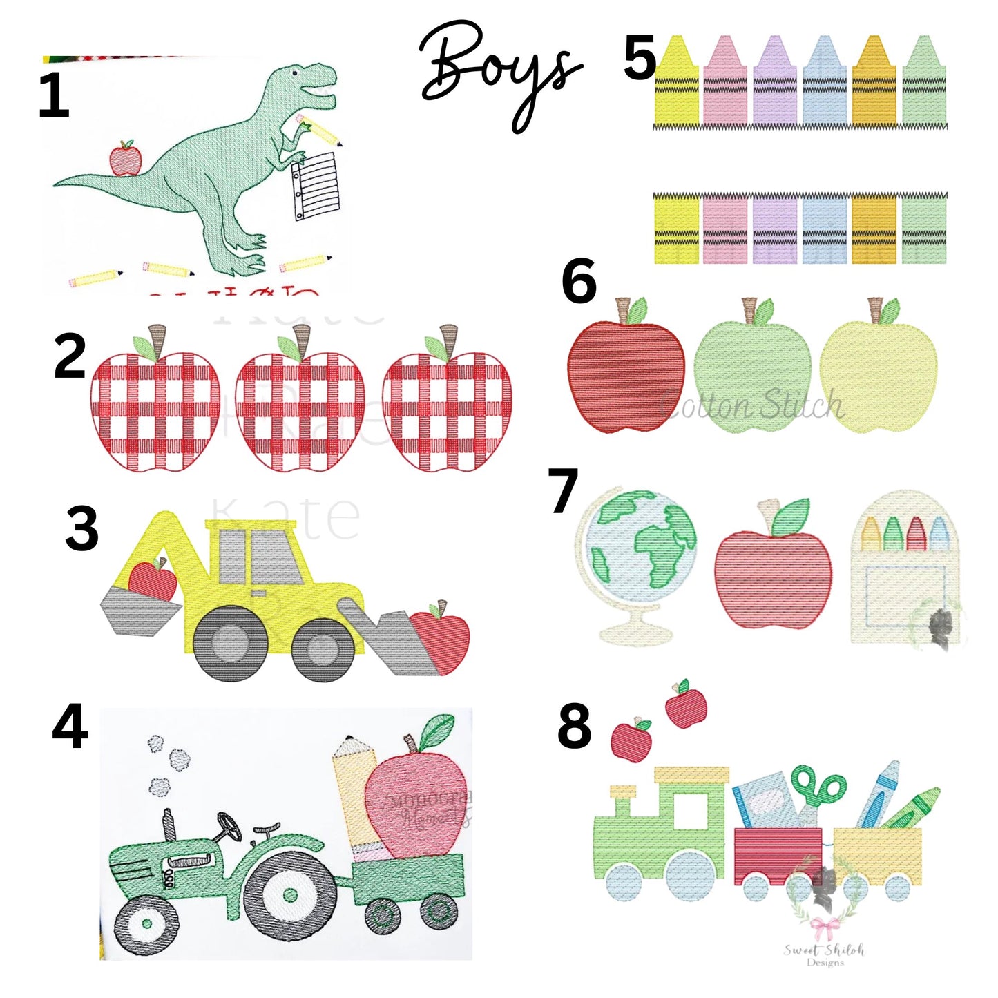 Back to School Embroidery - Boys