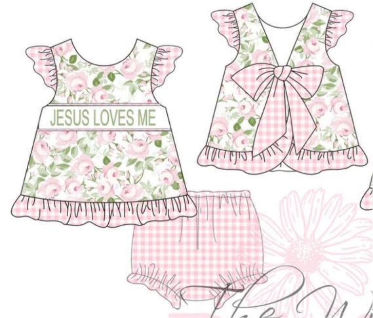 Jesus Loves Me - Girl Diaper Set