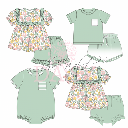 Summertime Sage - Diaper Set