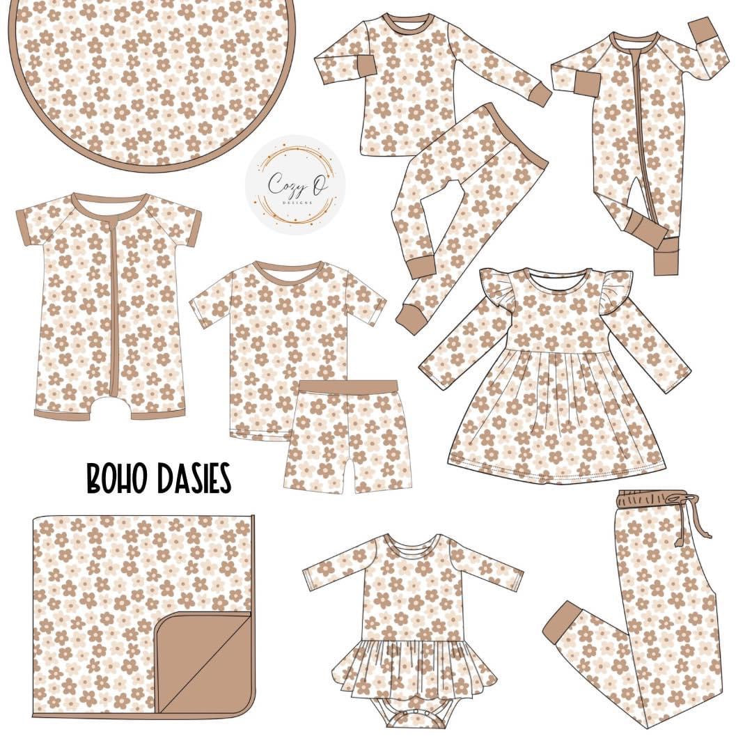 Daisies, Short Sleeve Zippy