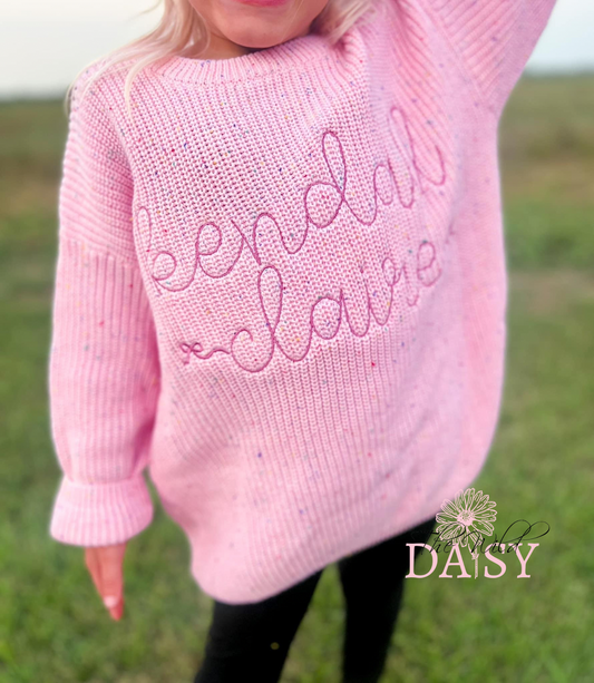 Pink Sparkle Embroidered Sweatshirt