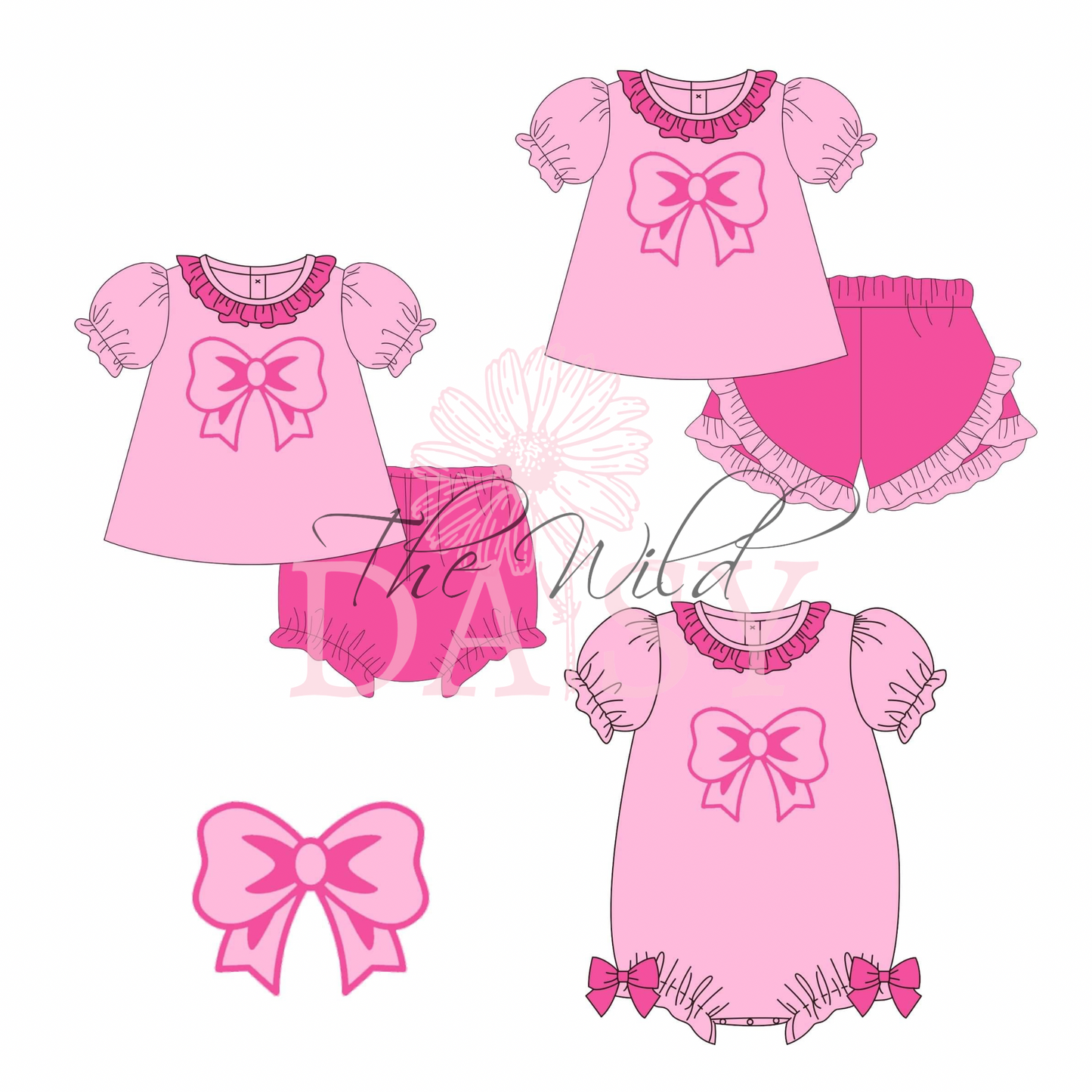 Pink Bows - Short Set