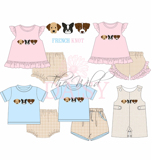 French Knot Puppies Diaper Set