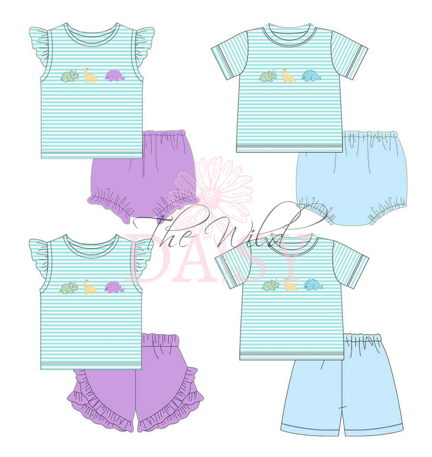 Spring Dinos Short Set